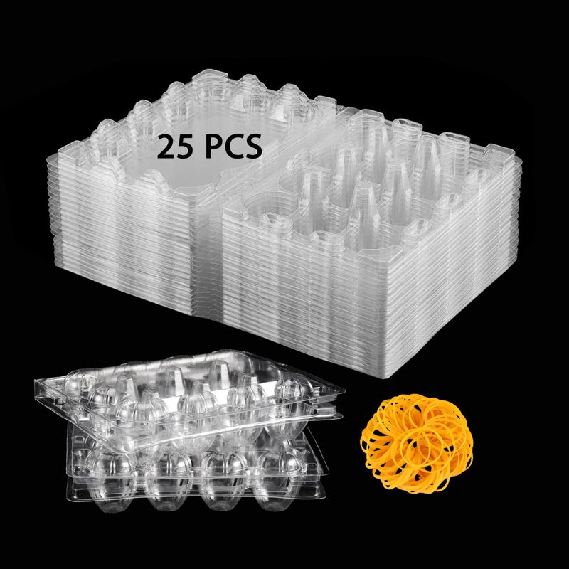 Loving Basso Quail Egg Cartons, 25 Pack, Each 12 Small Egg Trays, Reusable, Recyclable Plastic, Ideal for Refrigerator, 100% Eco-Friendly, Healthy and Pollution-Free - Image 1